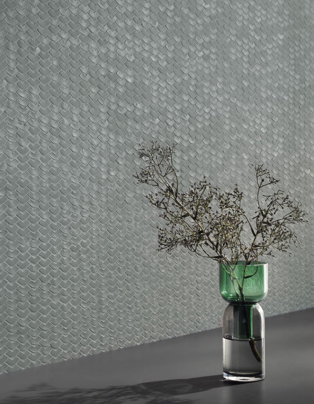 Frammenti Dove Porcelain Mosaic Tile installed