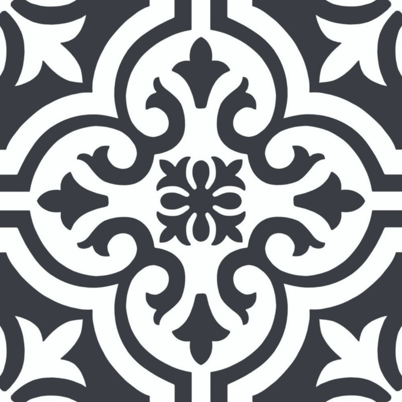 Black & White Garden Porcelain Tile surface