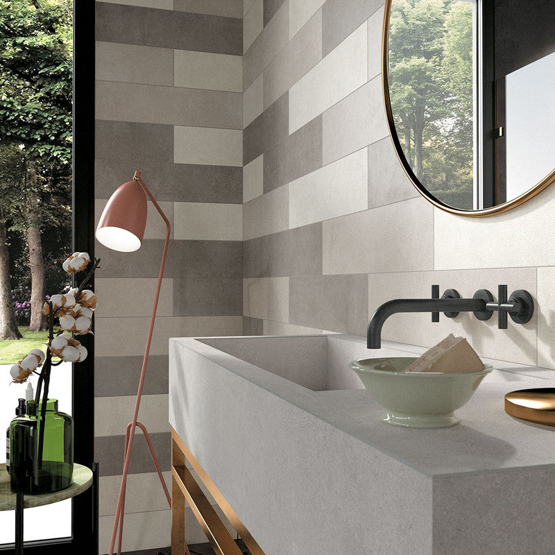 Glocal Clear Porcelain Tile in a bathroom