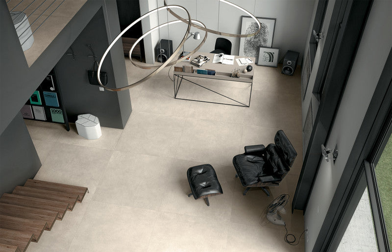 Glocal Ginger Porcelain Tile in a living room