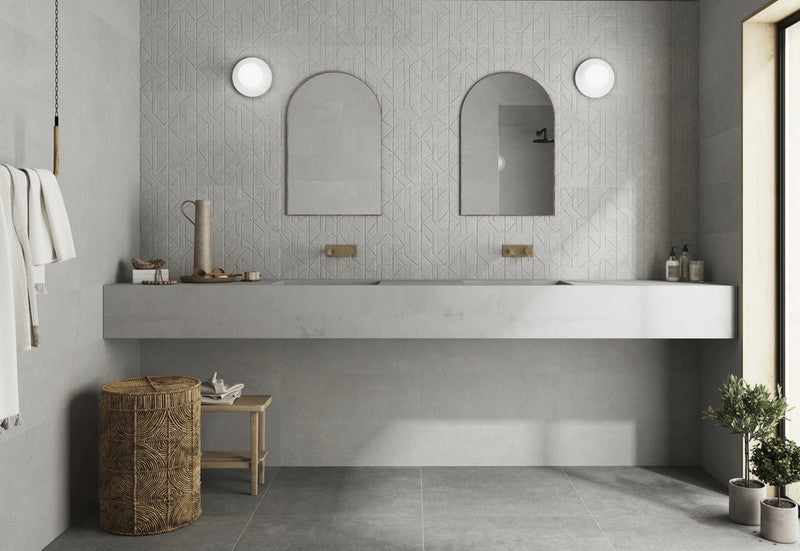 Gravel Grey Porcelain Tile installed