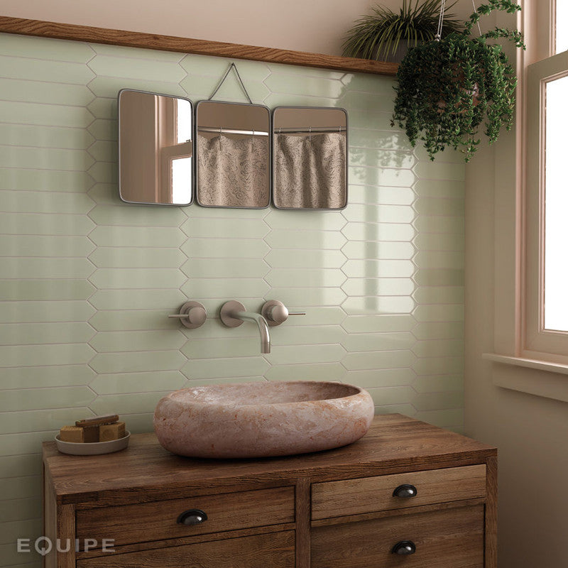 Arrow Green Halite Ceramic Tile installed