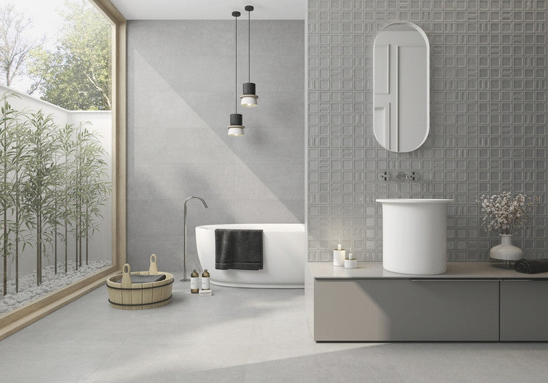 Gravel Grey Porcelain Tile installed