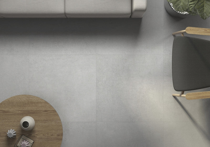 Gravel Grey Porcelain Tile installed