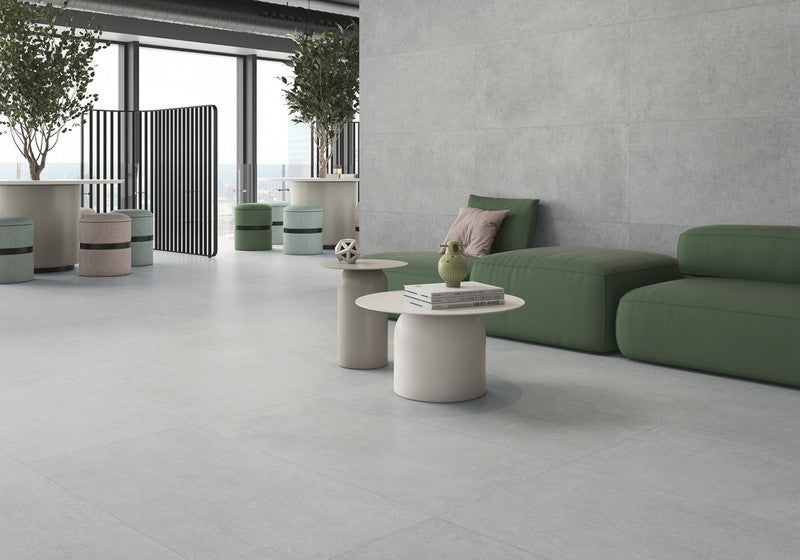 Gravel Grey Porcelain Tile installed