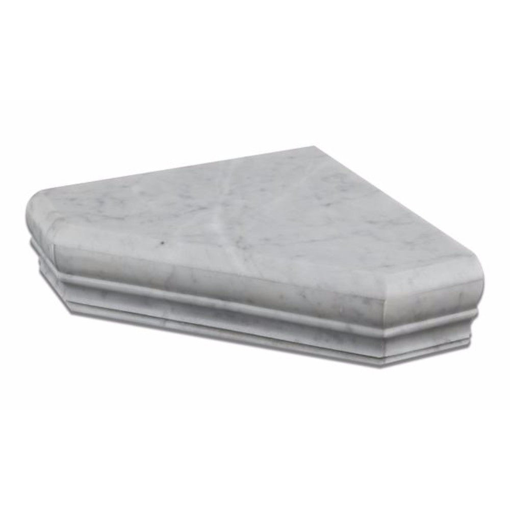 Bianco Carrara Marble Shower Corner Shelf - Honed