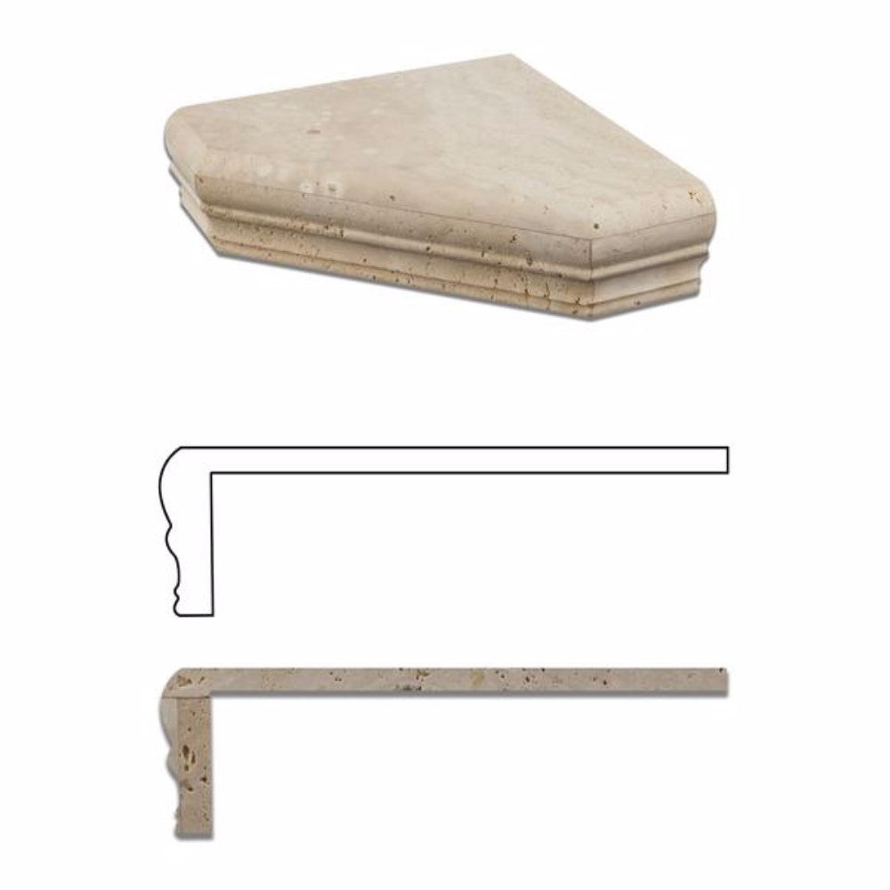Ivory Travertine Shower Corner Shelf - Honed