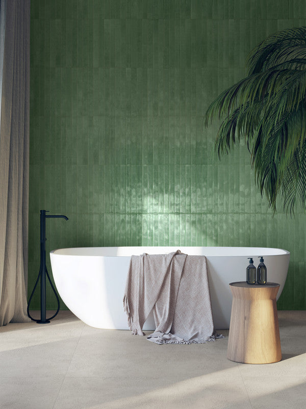 Intreccio Mint Porcelain Tile installed