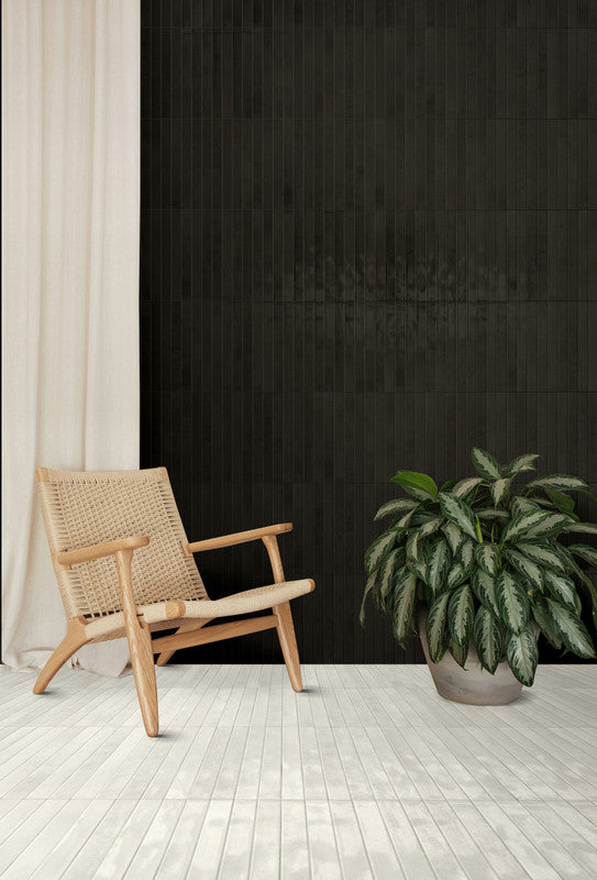 Intreccio Smoke Porcelain Tile installed