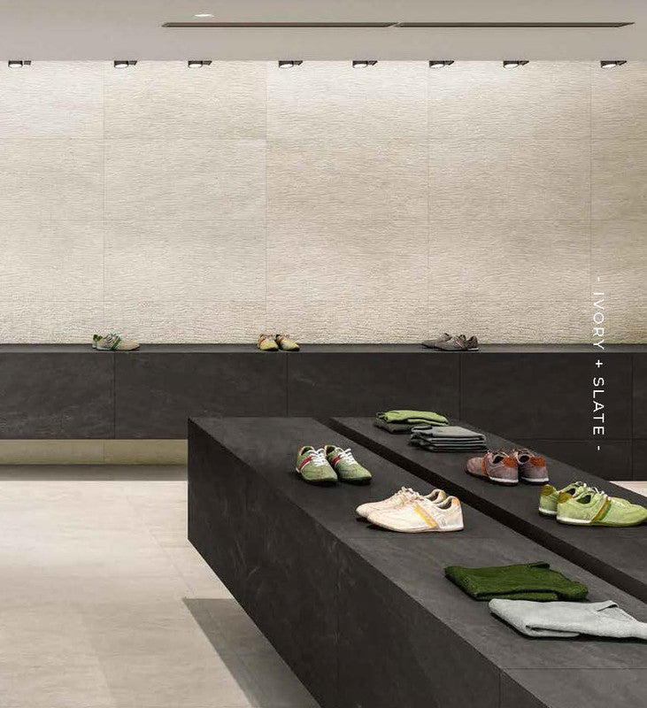 Norge Stone Ivory Porcelain Tile installed
