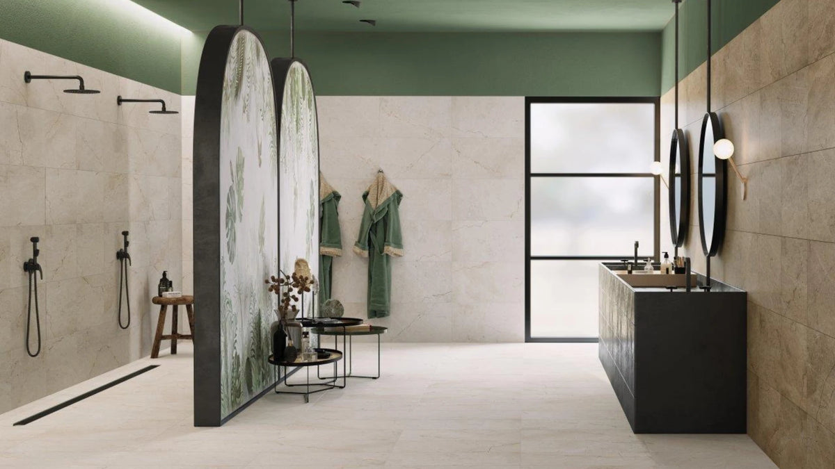 Moscato Taupe Porcelain Tile – room scene