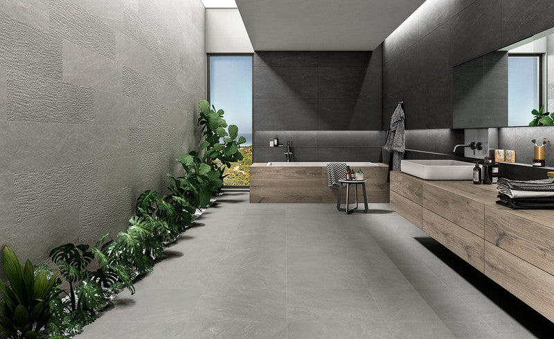 Norge Stone Slate 24x24 Porcelain Paver installed