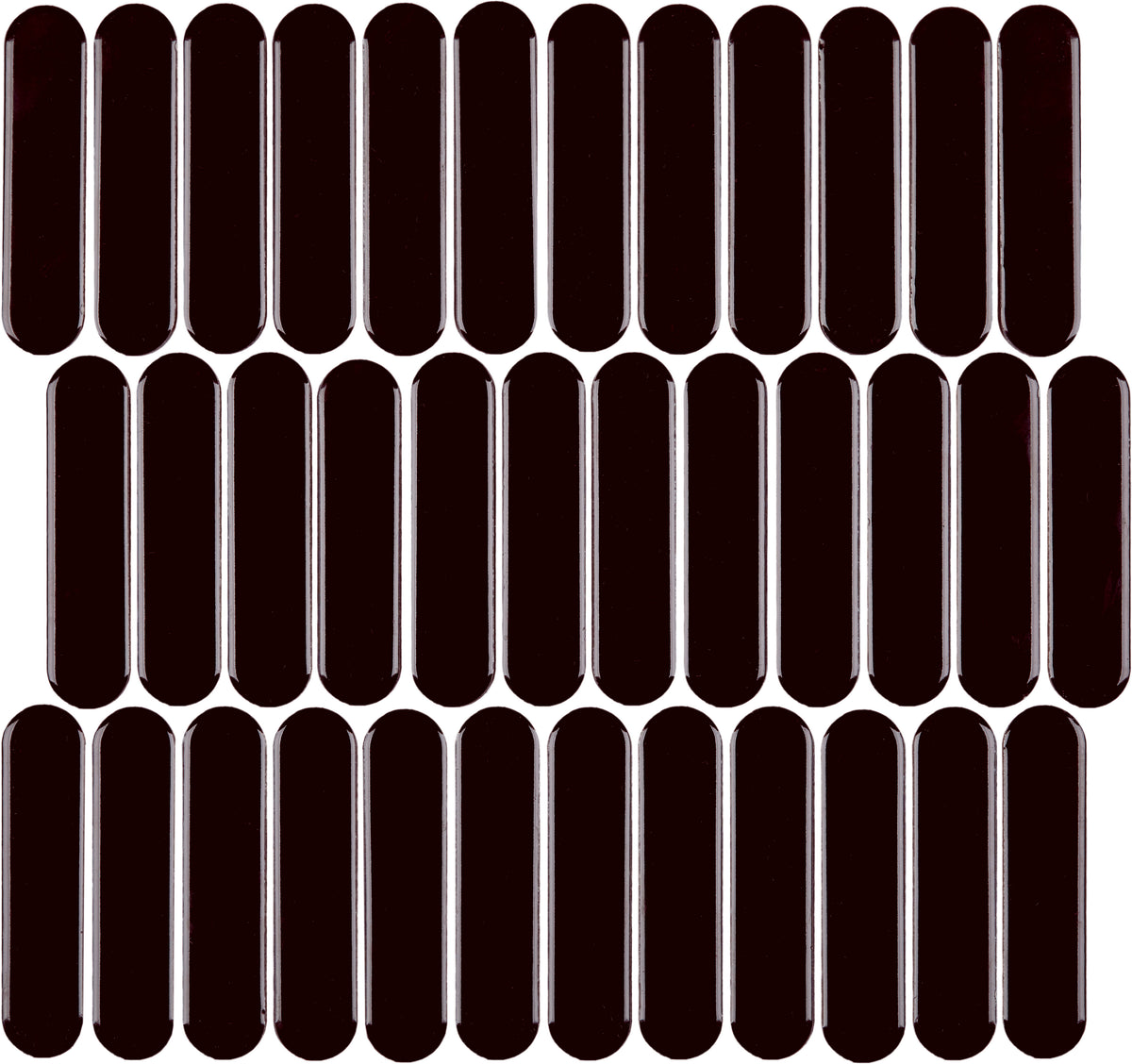 CC Mosaics Plus Black Oval Porcelain Mosaic Tile