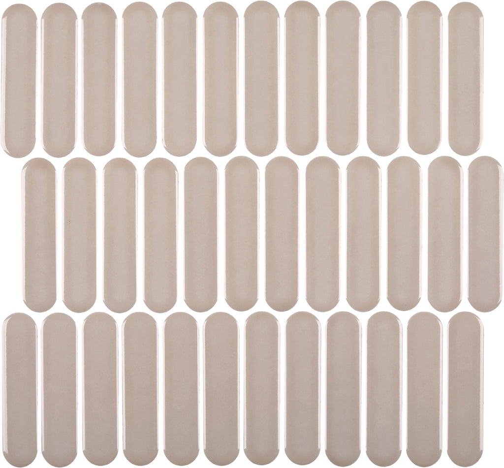 CC Mosaics Plus Taupe Oval Porcelain Mosaic Tile