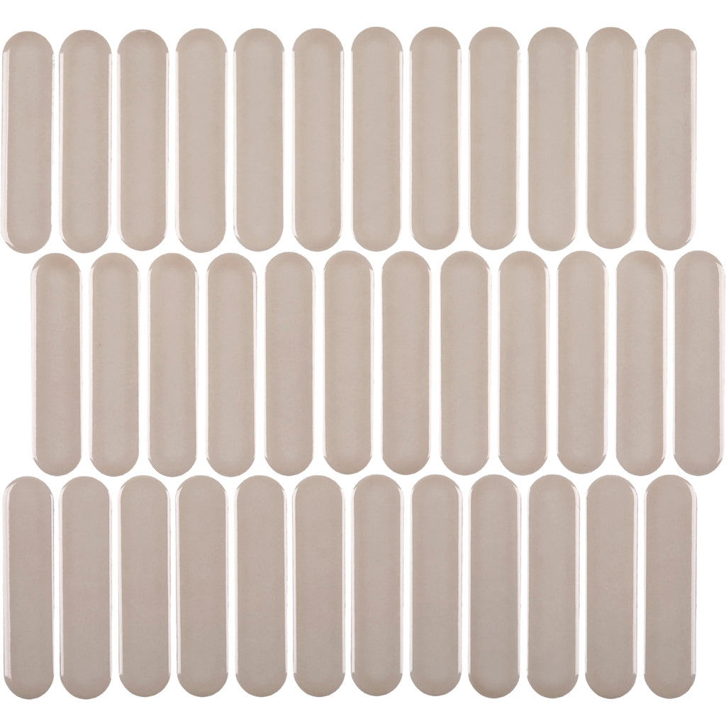 CC Mosaics Plus Taupe Oval Porcelain Mosaic Tile