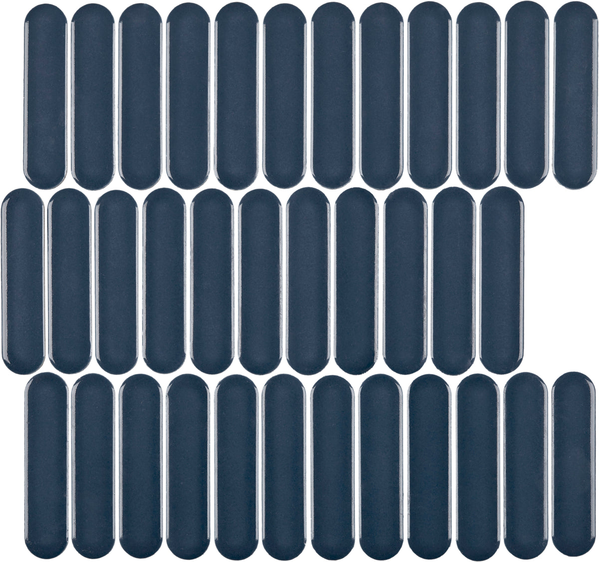 CC Mosaics Plus Blue Oval Porcelain Mosaic Tile