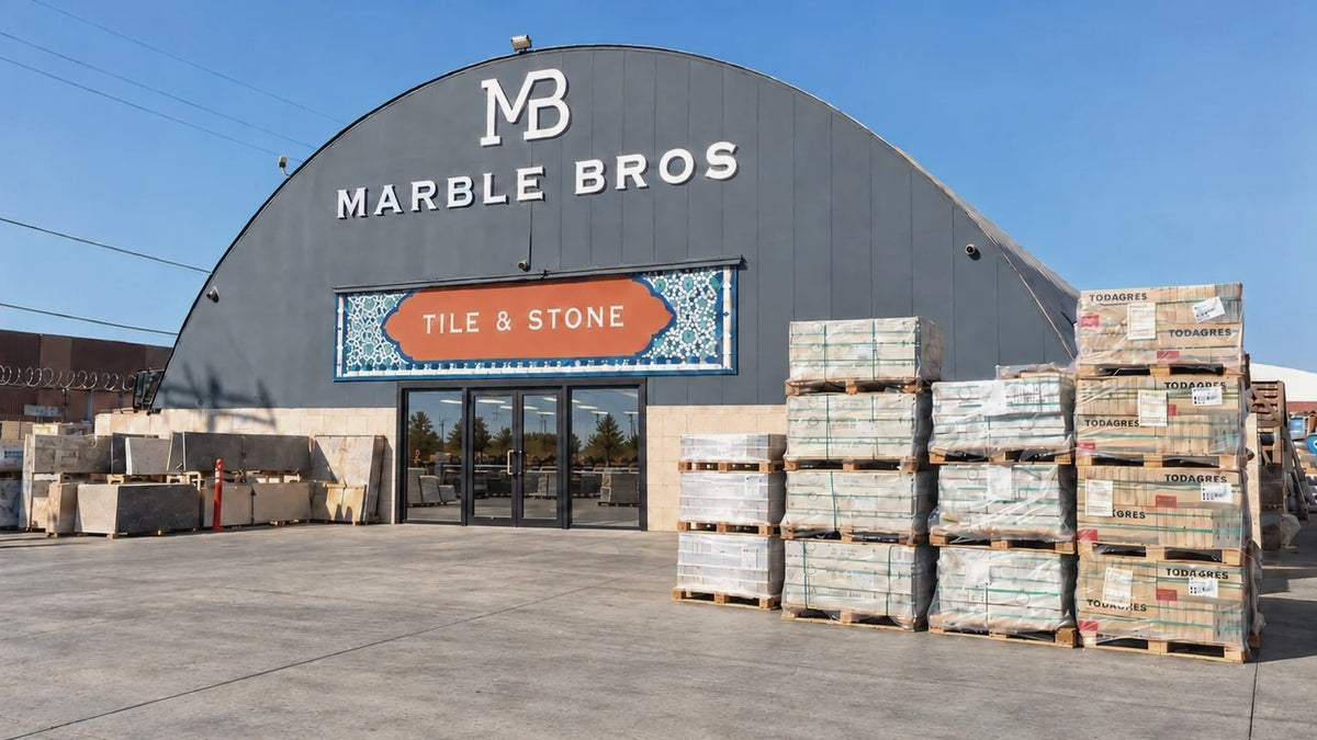 Marble Bros Tile & Stone showroom and stone yard in North Hollywood