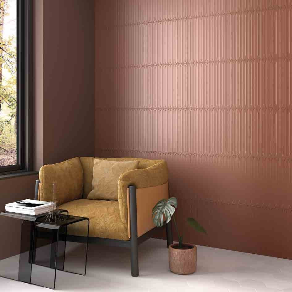 Mingle Terra Ceramic Wall Tile in a living room