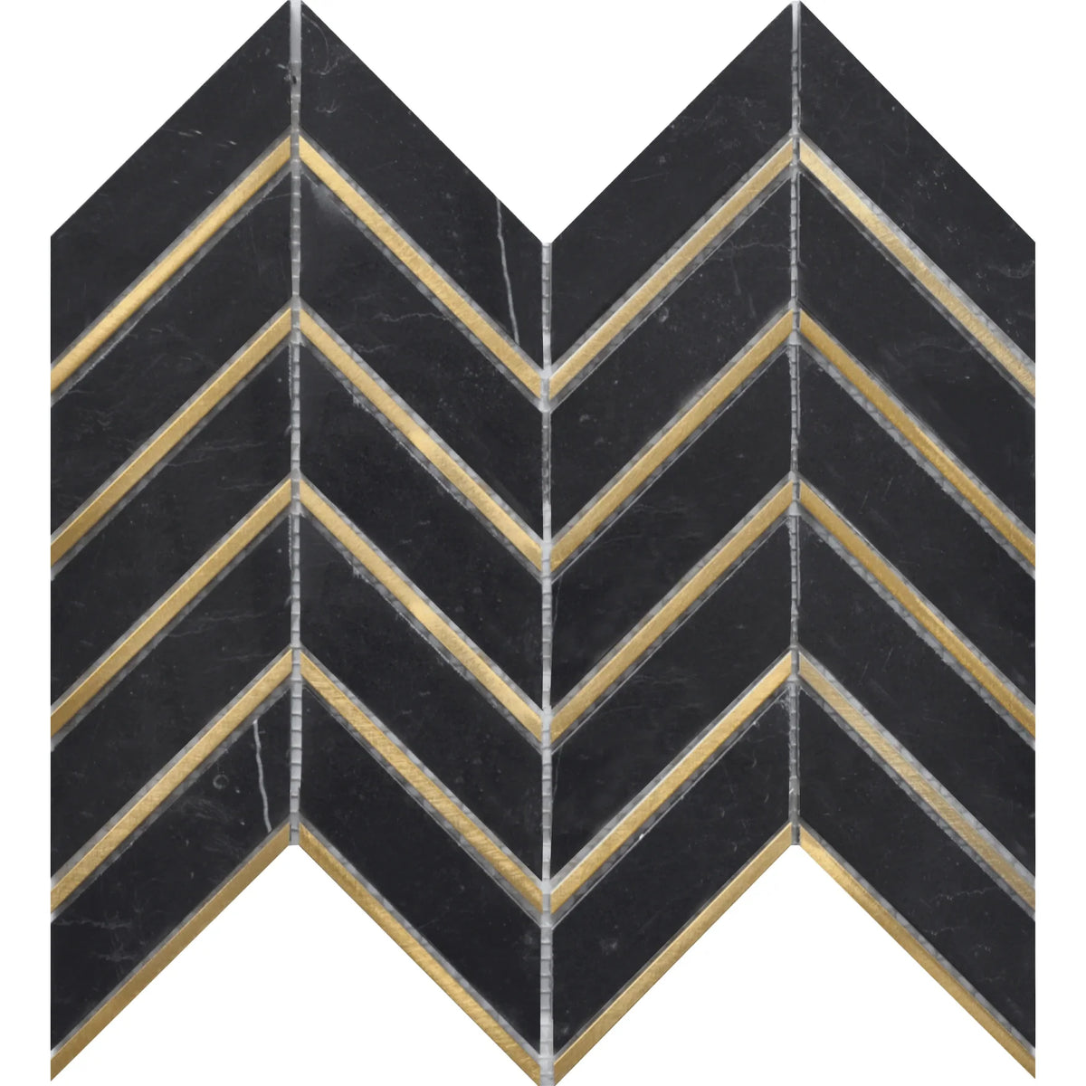 Rockart Nero Metal Arrow Marble Mosaic Tile