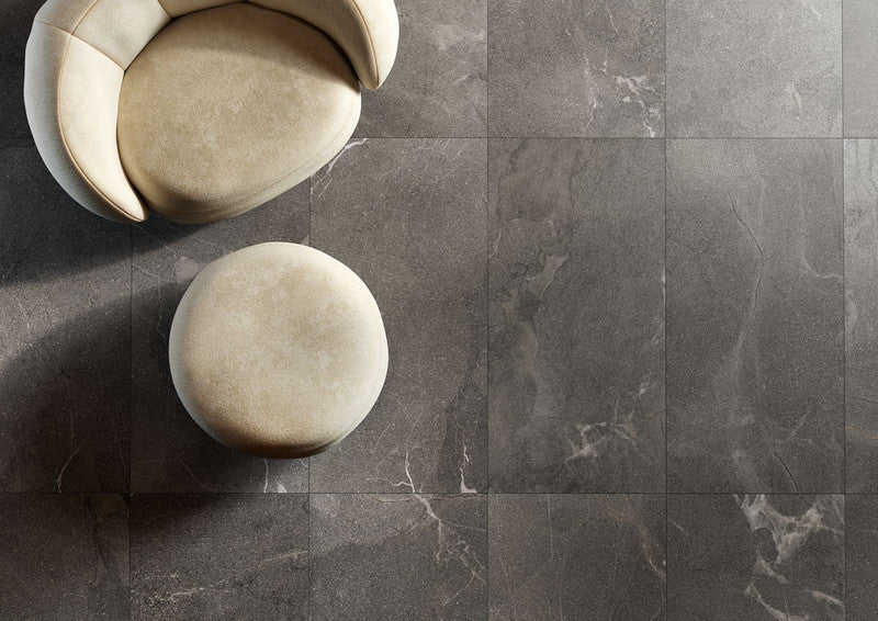 Mea Lapis Nero Porcelain Tile installed