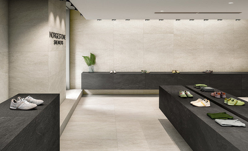 Norge Stone Ivory Porcelain Tile installed