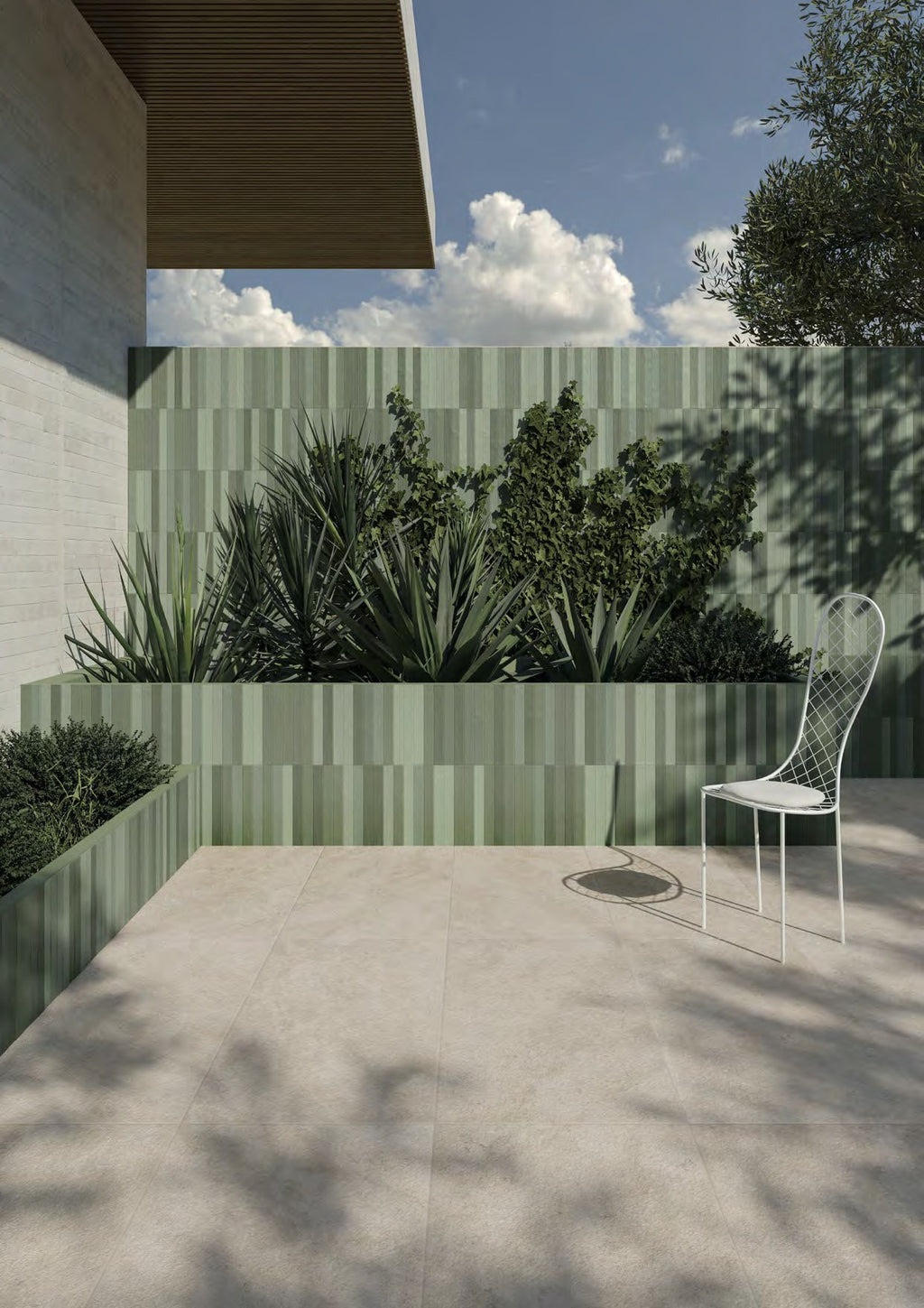Nova Cool Green Porcelain Tile installed