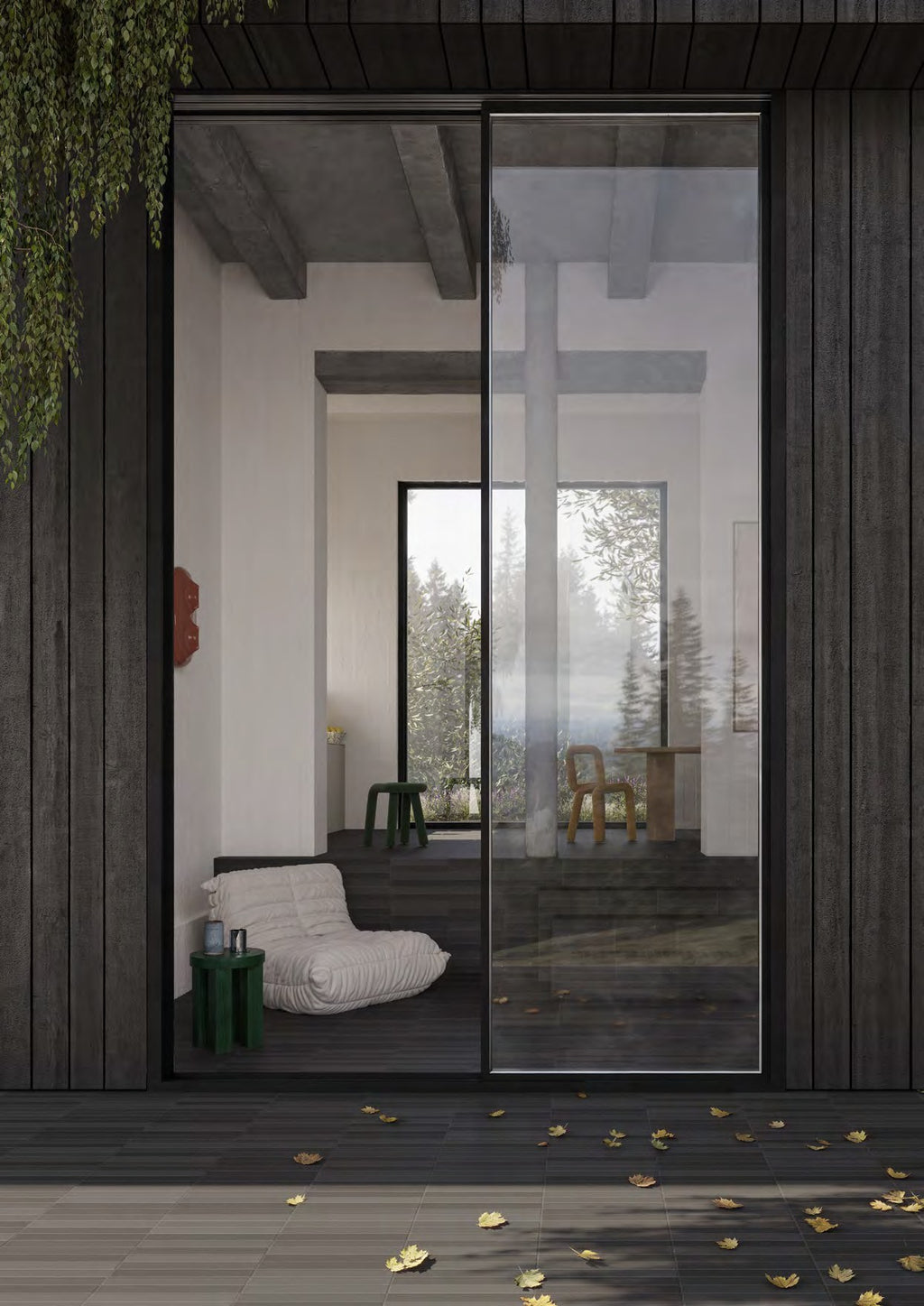 Nova Intense Grey Porcelain Tile installed