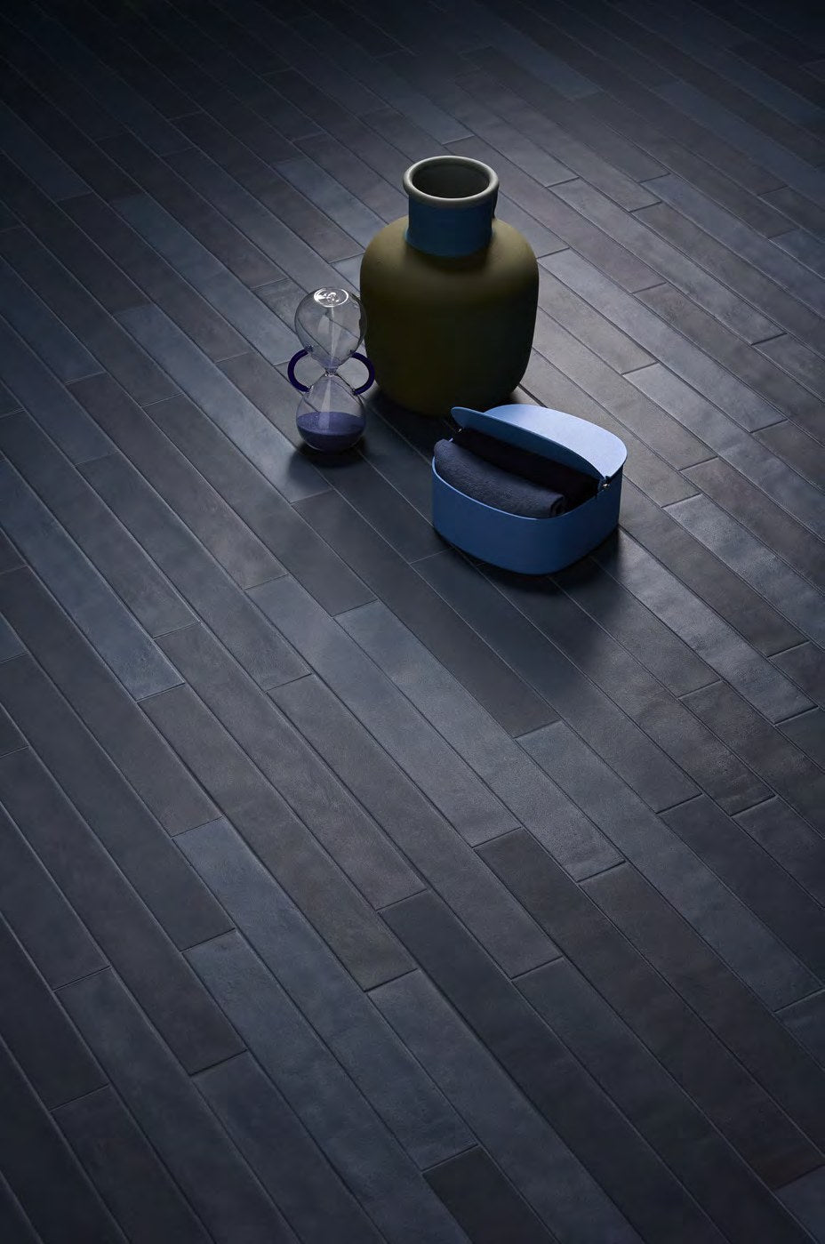 Nova Night Blue Porcelain Tile installed