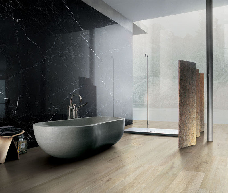 Planches Amande Porcelain Tile installed