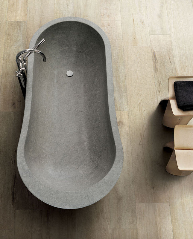 Planches Amande Porcelain Tile installed