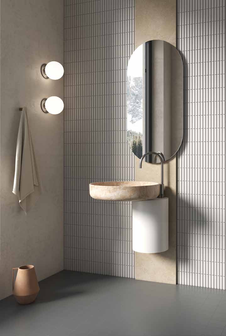 Pyper White Ceramic Wall Tile in a bathroom