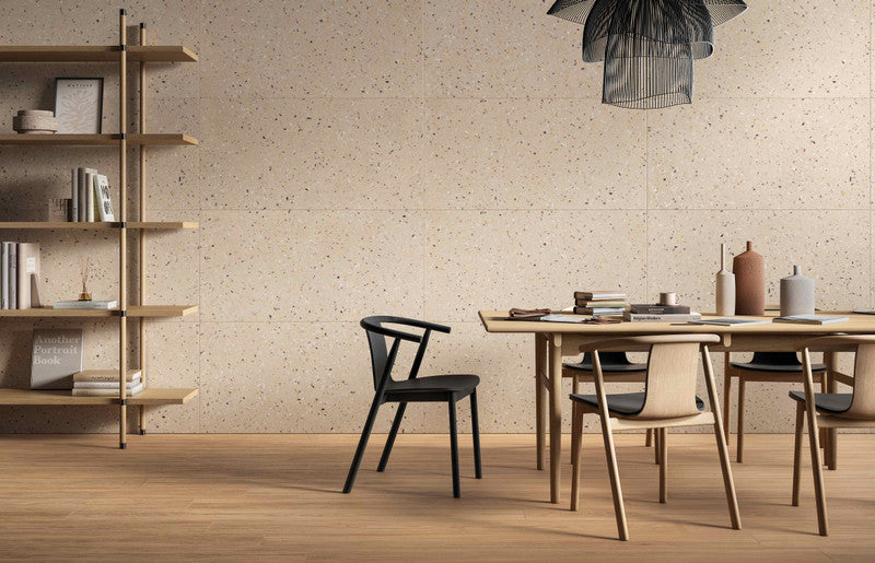 Bio Concrete Rice Terrazzo Porcelain Tile installed