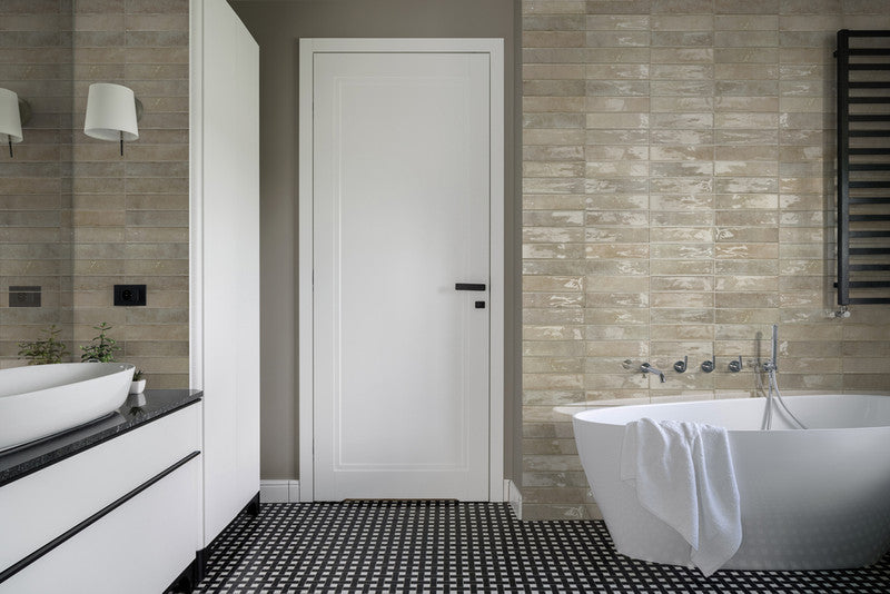 Memory Sand Brown Porcelain Tile installed