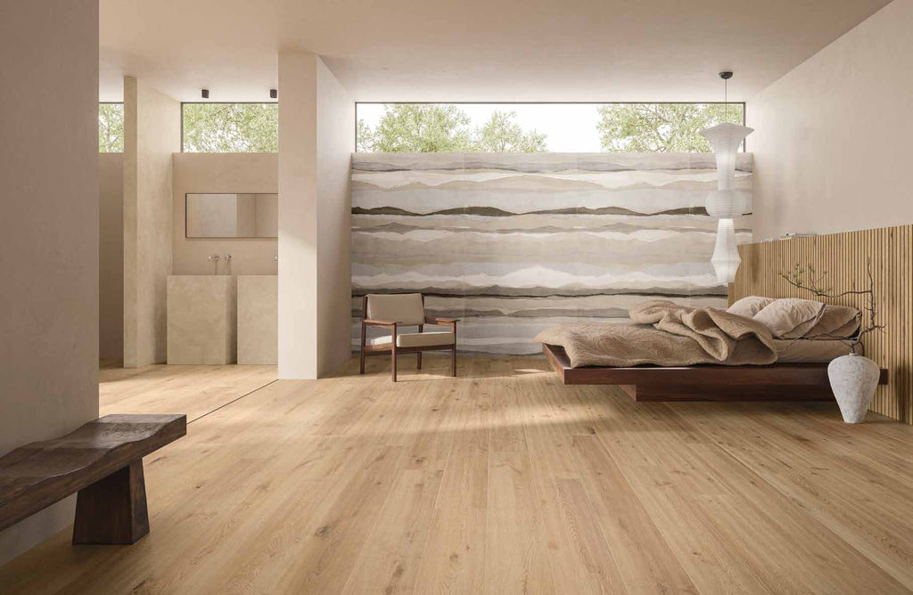 Silvan Nut Wood Look Porcelain Tile installed