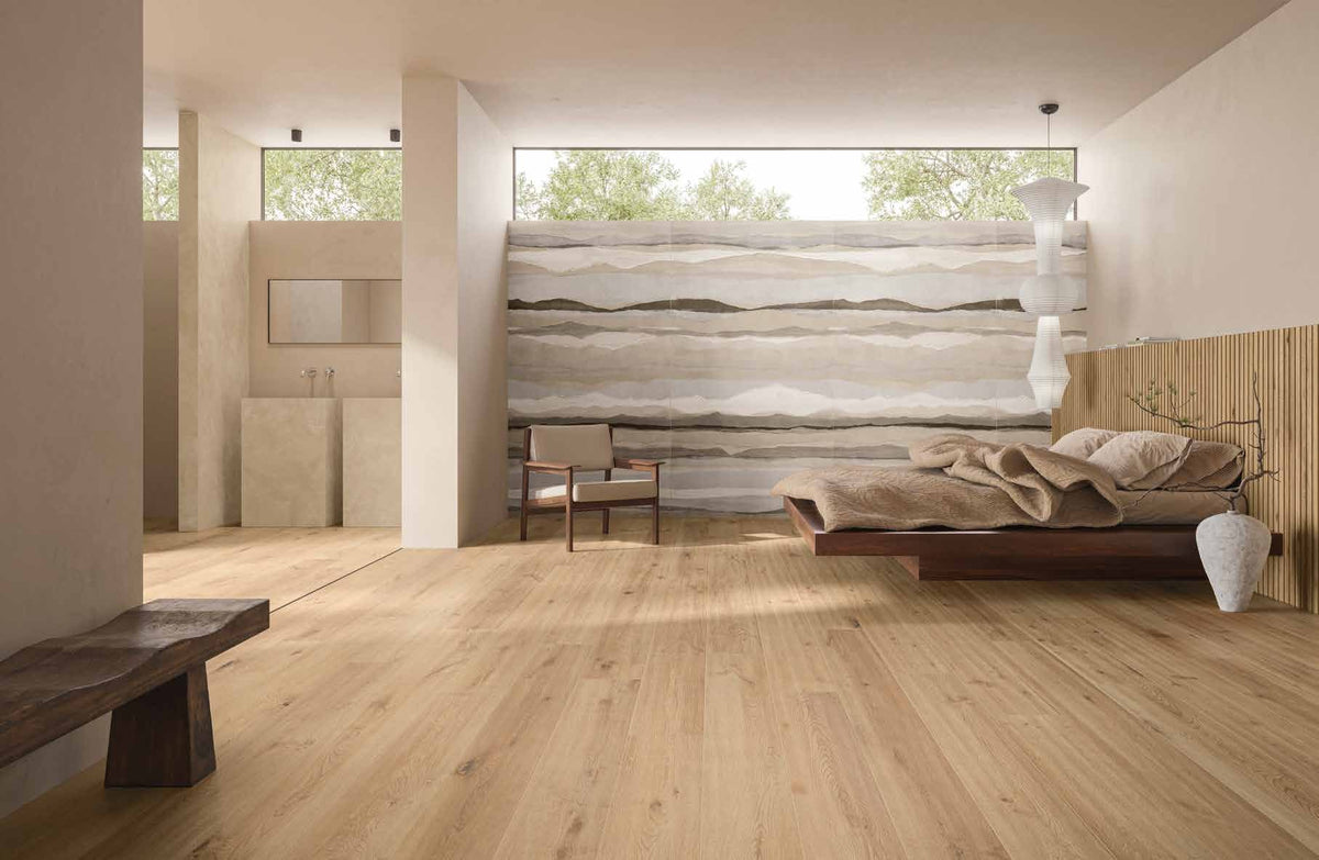 Silvan Nut Wood Look Porcelain Tile installed