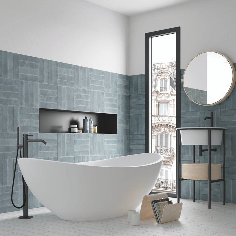Argile Sky Porcelain Tile installed