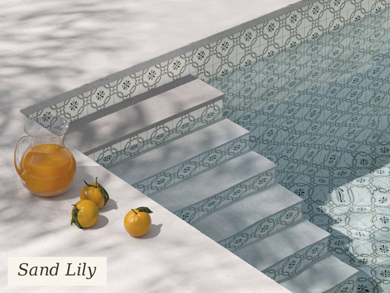 Tanger Sand Lily tile in a pool