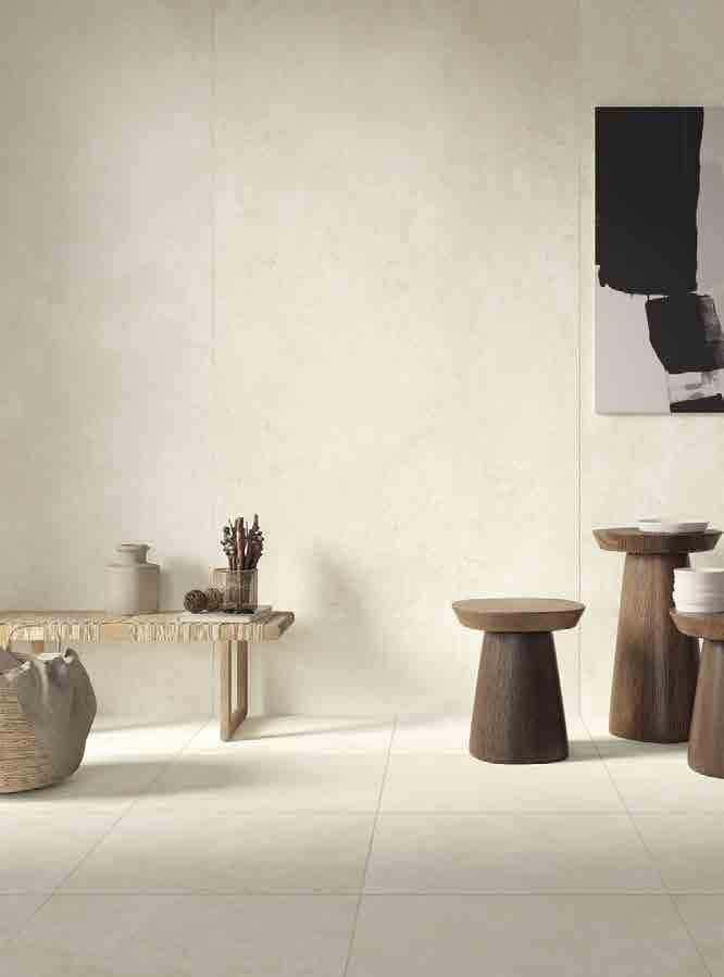 Vesta Avorio Porcelain Tile in a living space