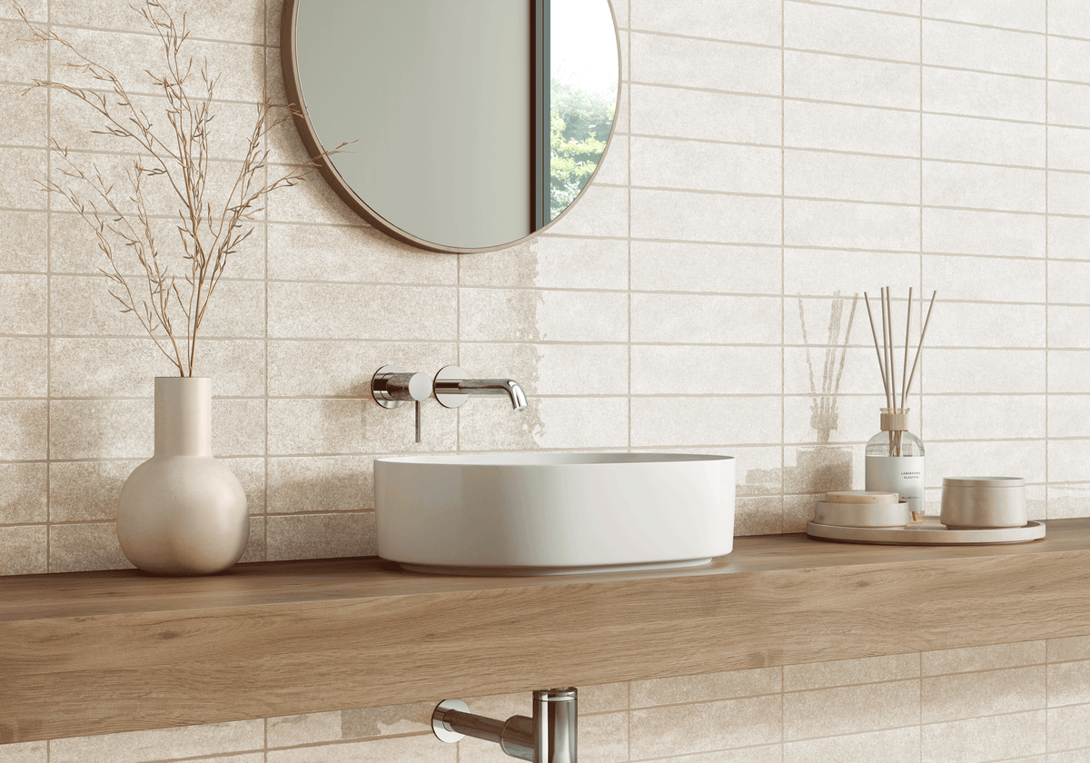 Harmony Bone Ceramic Wall Tile – room scene