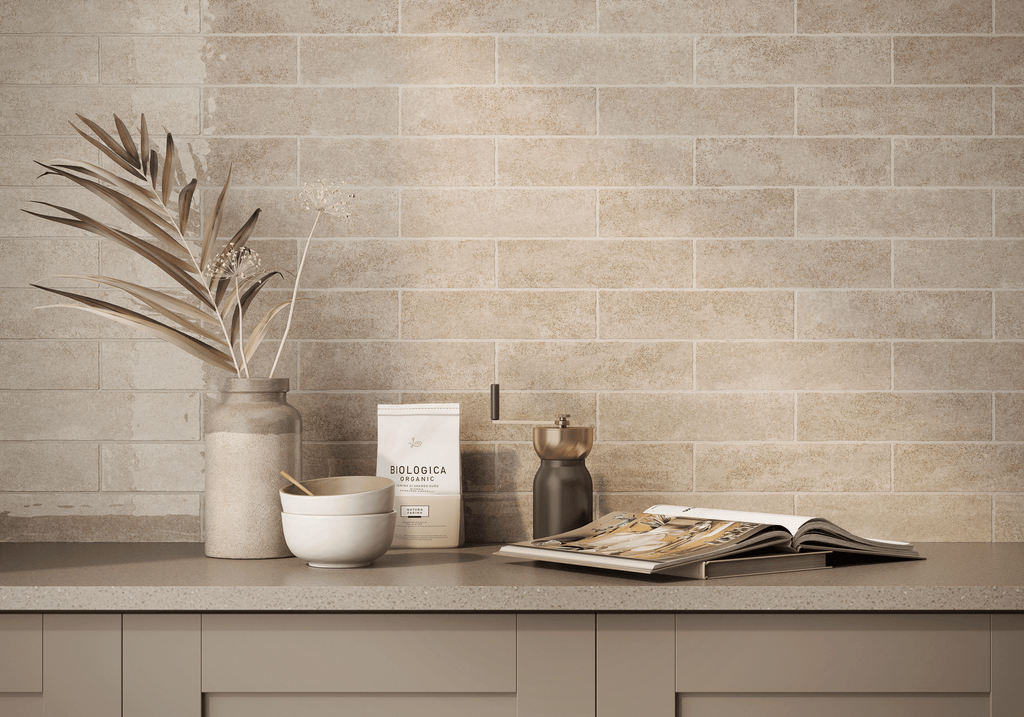 Harmony Moka Ceramic Wall Tile – room scene