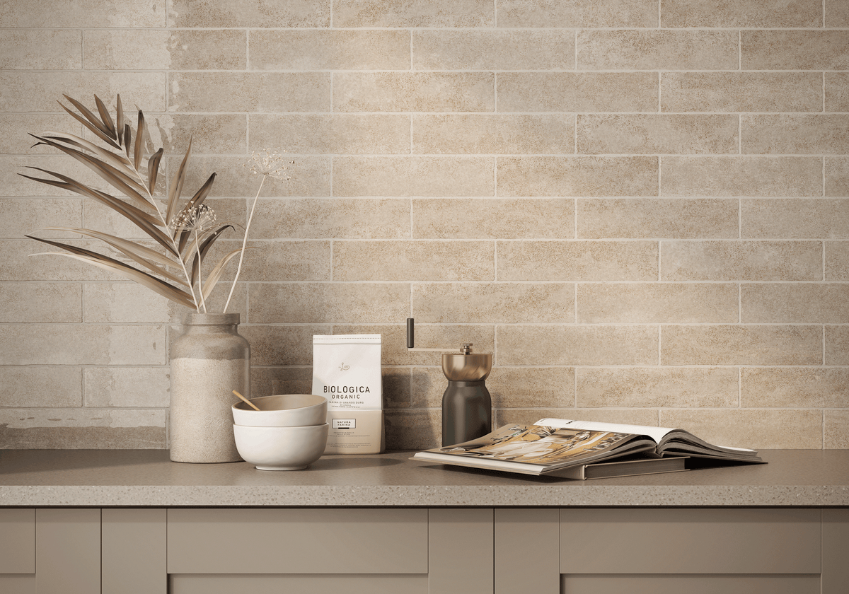 Harmony Moka Ceramic Wall Tile – room scene