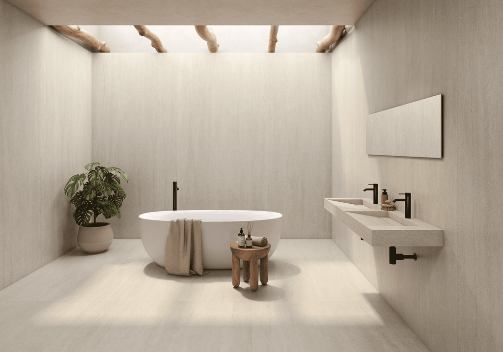 Serena Bone Veincut Porcelain Tile – room scene