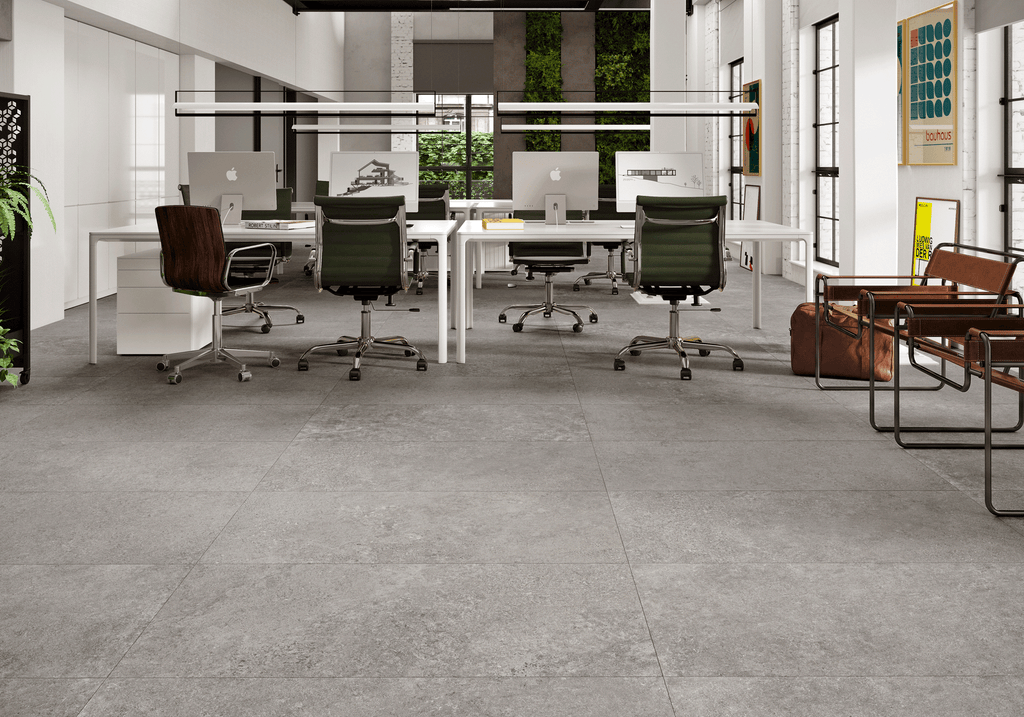 June Grafito Porcelain Tile – room scene