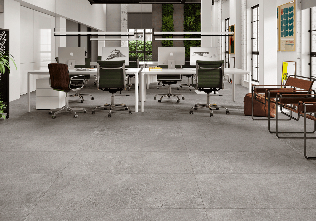 June Grafito Porcelain Tile – room scene