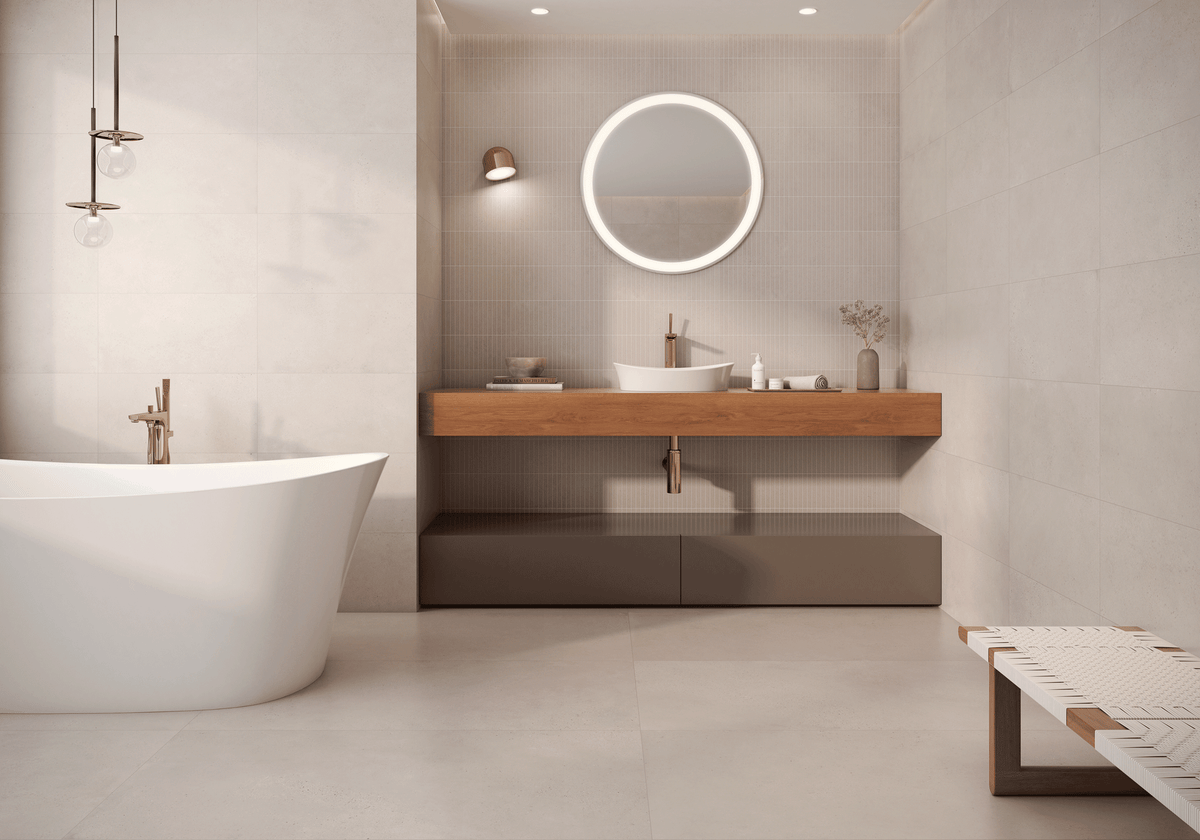 Baltic Sand Porcelain Tile – room scene