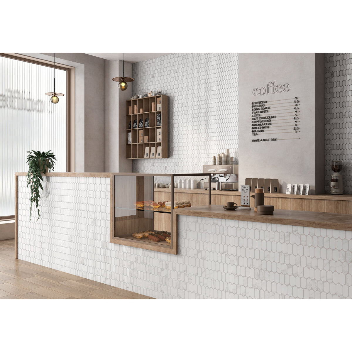 Rockart Calacata Oval Marble Mosaic Tile