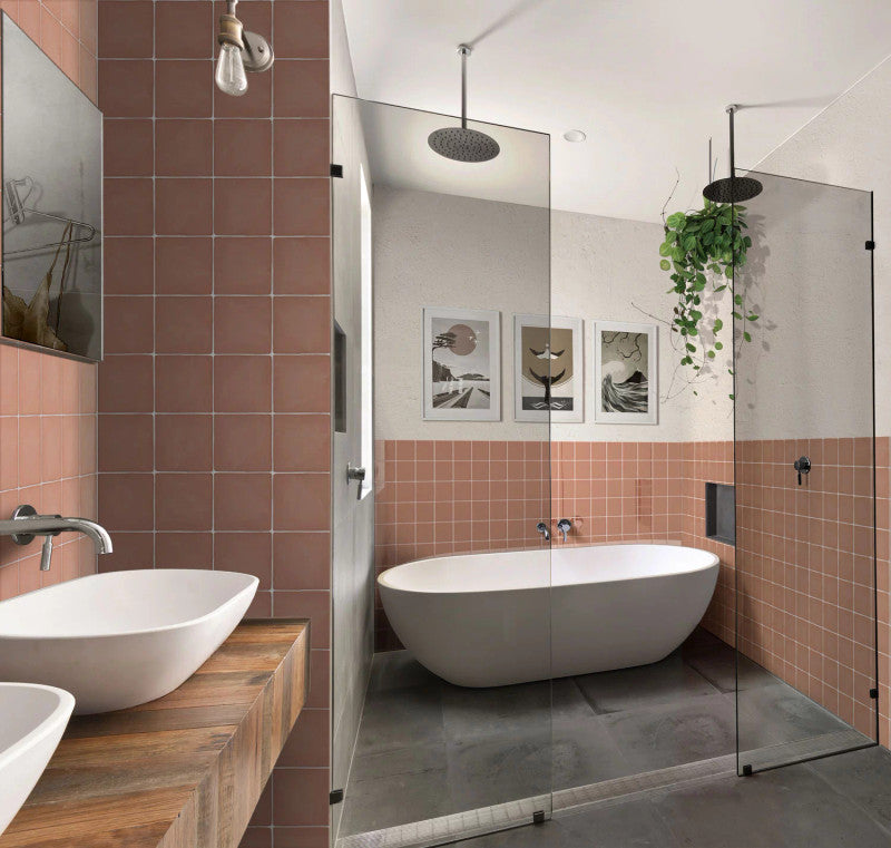 Crayon Tuscany Red Ceramic Tile installed