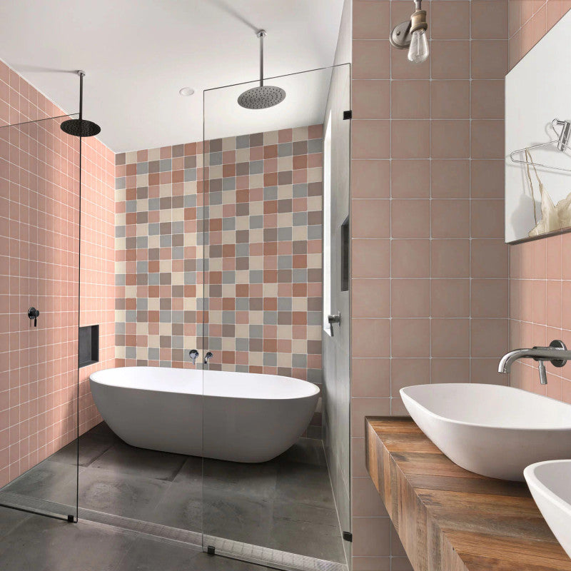 Crayon Ballet Rose Ceramic Tile installed