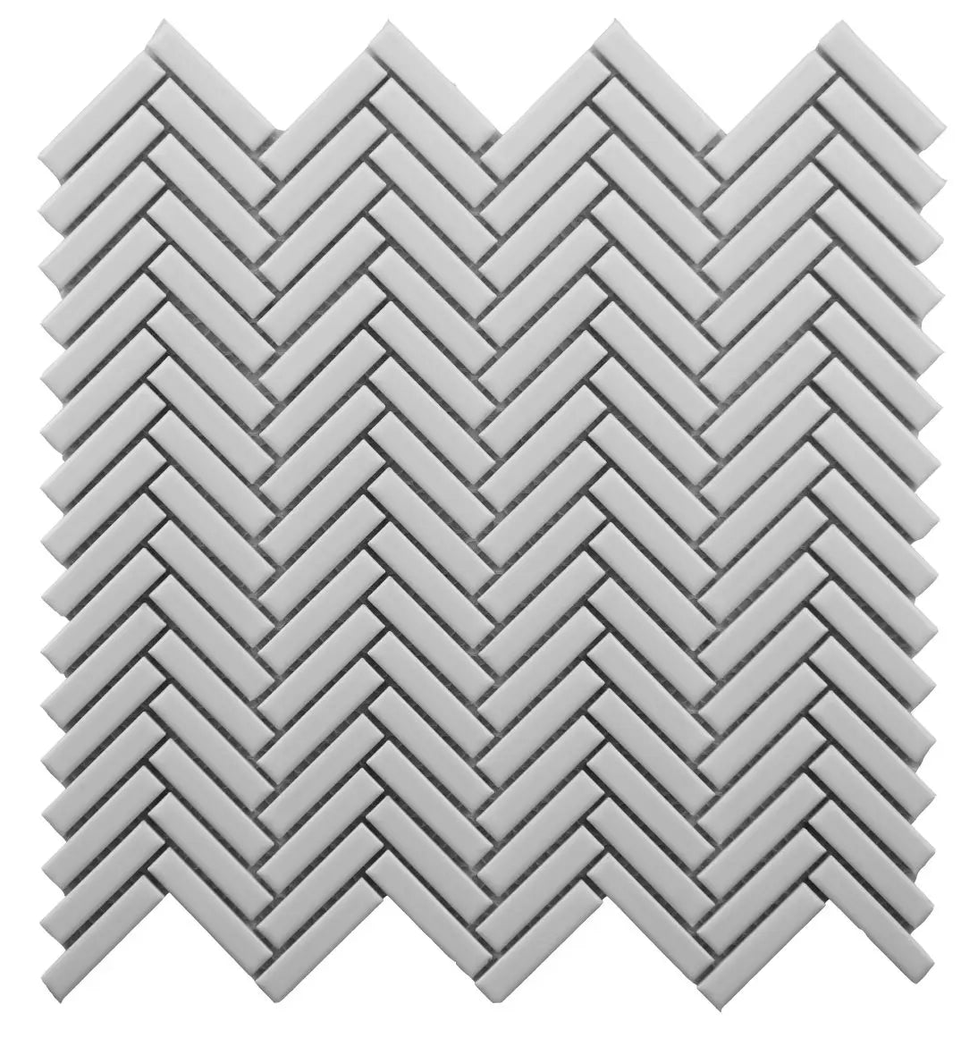 CC Mosaics Plus White Herringbone Porcelain Mosaic Tile
