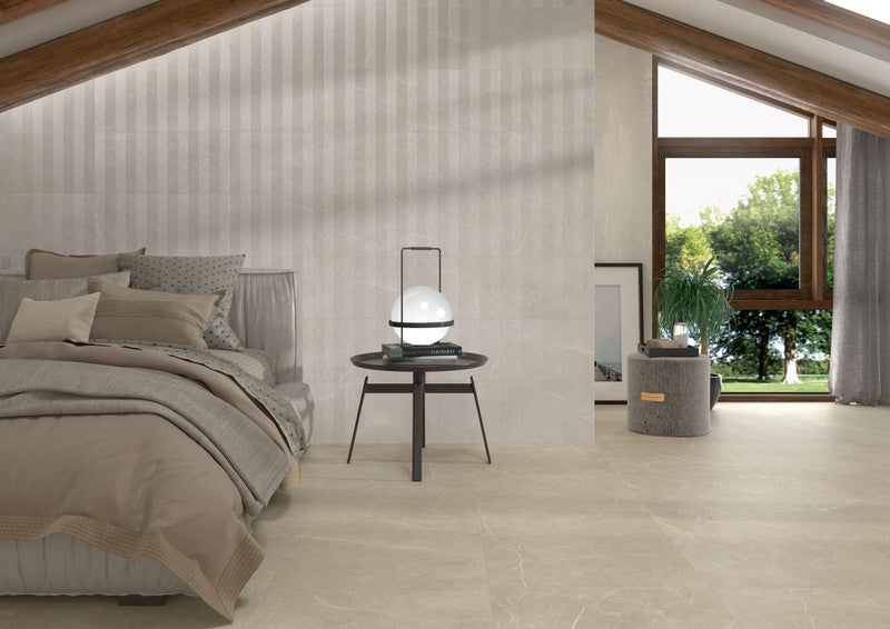 Soapstone White Porcelain Tile installed